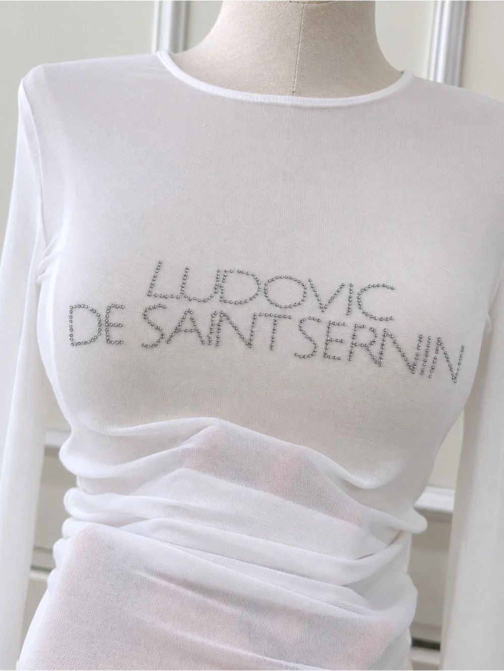 Ludovic De Saint Sernin x Zara White Mesh Studded Top - Small